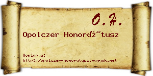 Opolczer Honorátusz névjegykártya